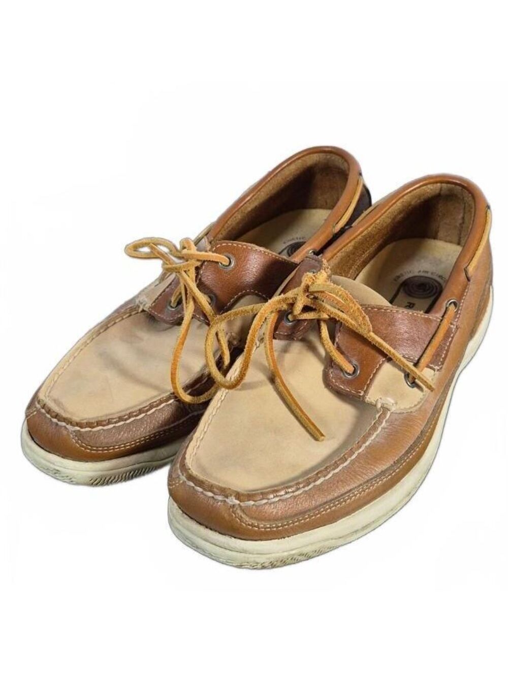 Rockport Men’s 10.5M Brown Tan Leather Boat Shoes